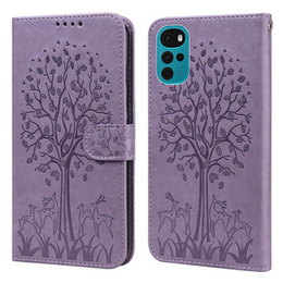 Калъф с капак за Motorola Moto G22, tree, лилав