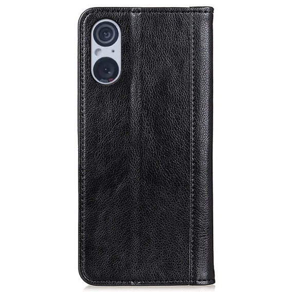 Калъфи за Sony Xperia 5 V, Wallet Litchi Leather, черен