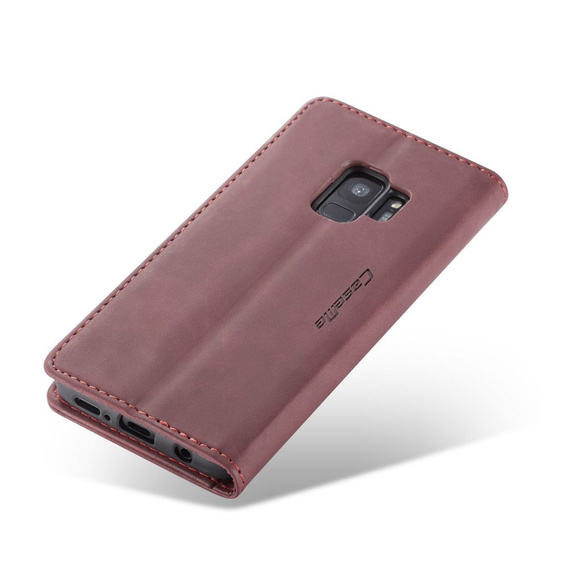 CASEME калъф за Samsung Galaxy S9, Leather Wallet Case, бордо