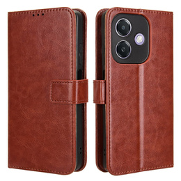 Калъф с капак за Oppo A40 / Oppo A40m, Crazy Horse Wallet, кафяв