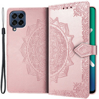 Калъф с капак за Samsung Galaxy M53 5G, Mandala, розов rose gold