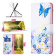 Калъф с капак за Xiaomi Redmi Note 13 Pro 5G, Wallet, Butterfly & Flowers бял