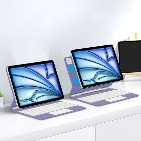 Калъф за клавиатура за iPad Air 13" 2024, Magnetic Keyboard Touchpad, лилав