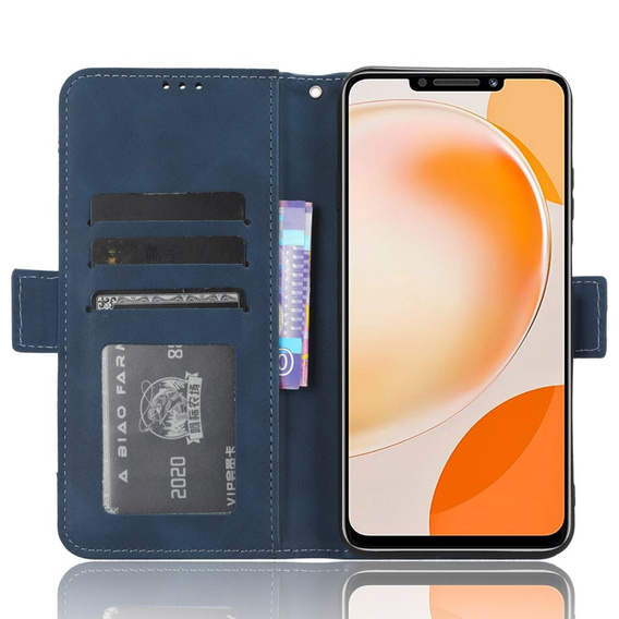 Калъф с капак за Huawei Nova Y91 4G, Card Slot, тъмносин