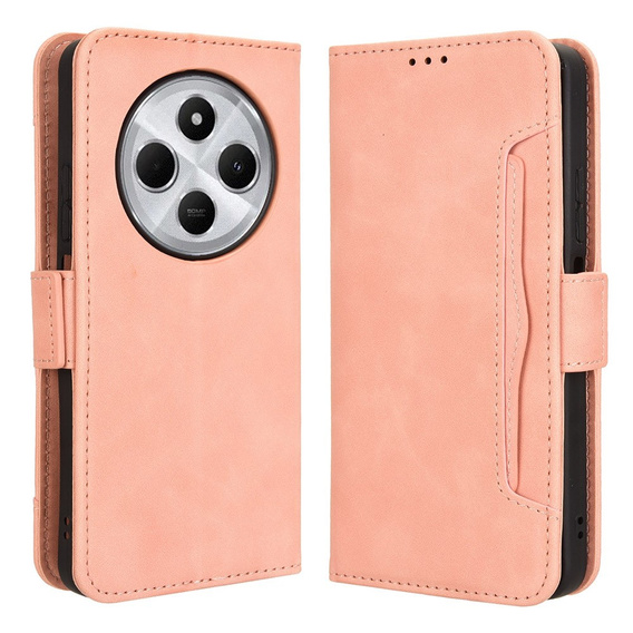 Калъф с капак за Xiaomi Redmi 14C / Xiaomi Poco C75, Card Slot, розов