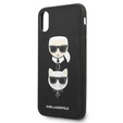 Калъфи Karl Lagerfeld за iPhone X / XS, Saffiano Iconic Karl&Choupette Head, черен