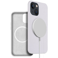 Калъфи за iPhone 13 mini, Silicone MagSafe, бял