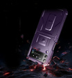 брониран калъф за Samsung Galaxy Z Flip 4 5G, Dexnor Clip Holder, лилав