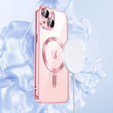 Калъф за iPhone 14, Electro MagSafe, розов + стъкло за екран