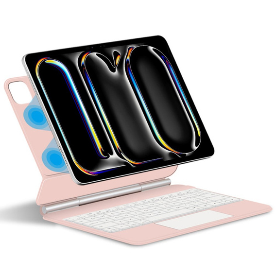 Калъф за клавиатура за iPad Pro 13" 2024, Magnetic Keyboard Touchpad, розов