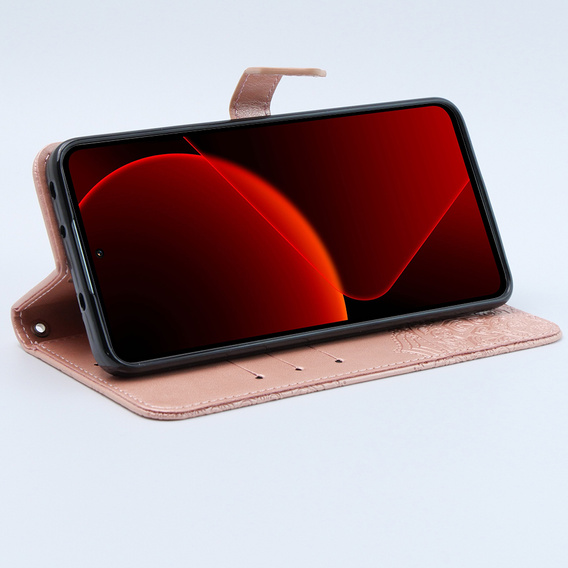 Калъф с капак за Xiaomi 13T / 13T Pro, Mandala, розов rose gold