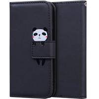 Калъф с капак за Xiaomi Redmi Note 8 Pro, Wallet Panda, черен