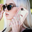 Калъф с капак за iPhone 16E, RFID Wallet MagSafe CamShield, розов