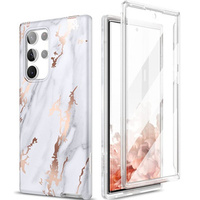 Калъфи за Samsung Galaxy S22 Ultra, Suritch Full Body Marble, бял