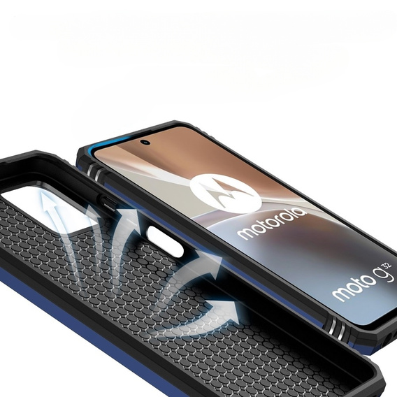 Брониран калъф за Motorola Moto G32, CamShield Slide, син