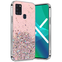 Калъфи за Samsung Galaxy A21S, Glittery, розов