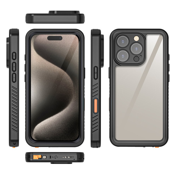 Калъфи IP68 водоустойчив за iPhone 16 Pro Max, черен