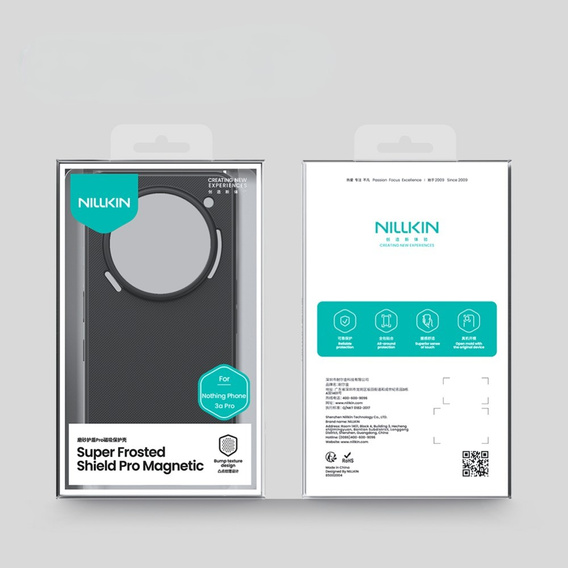 Калъфът NILLKIN за Nothing Phone 3A Pro, Frosted Shield, за MagSafe, черен