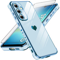 Калъфът за Samsung Galaxy A26, Electro heart, син + 9H стъкло