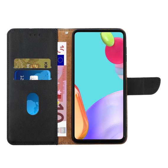 Калъф с капак за Samsung Galaxy A25 5G, Split Leather Wallet, черен