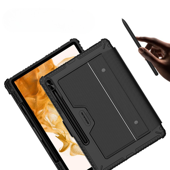 Калъф + клавиатура Galaxy Tab S8+ / Tab S7 +/ Tab S7 FE, NILLKIN Bumper Pen Slot, черен