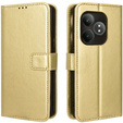 Калъф с капак за Realme GT 6 / 6T, Crazy Horse Wallet, златен