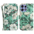 Калъф с капак за Motorola Edge 50 Pro 5G, Wallet, Flowers бял