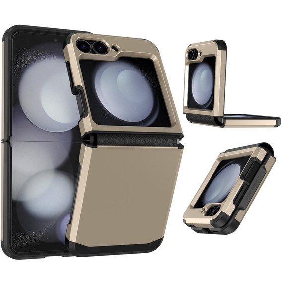брониран калъф за Samsung Galaxy Z Flip6 5G, Armor Shockproof, златен