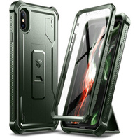 Брониран калъф за iPhone X / XS, Dexnor Full Body, зелен