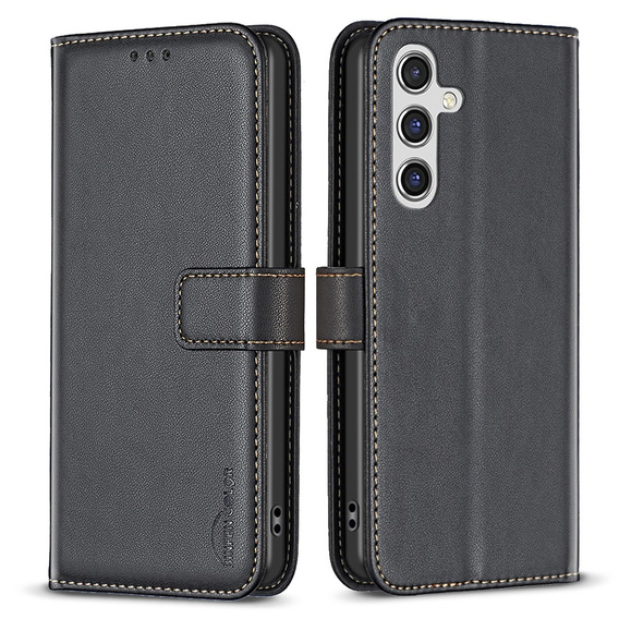 Калъф с капак за Samsung Galaxy A35 5G, BINFEN Wallet, черен