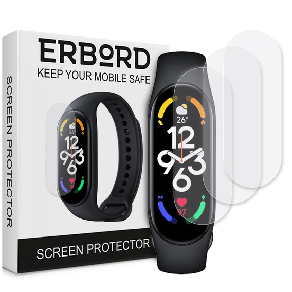 3x ERBORD Хидрогел фолио за Xiaomi Mi Band 5