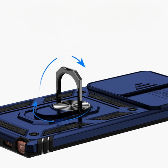 Брониран калъф за Samsung Galaxy Note 20 Ultra, CamShield Slide, син