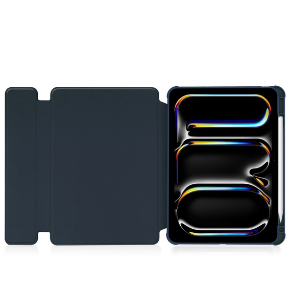 Калъф с клавиатура за iPad Pro 11" 2024 (5 gen.), Rotary 360° Leather, тъмносин