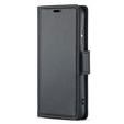 Калъф за Motorola Edge 50 Pro, ERBORD Glossy Litchi, портфейл с капак, черен
