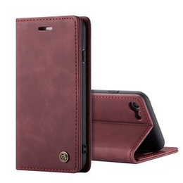 CASEME калъф за iPhone 7/8/SE 2020/SE 2022, Leather Wallet Case, бордо