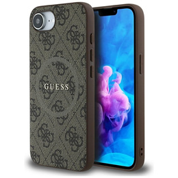 Калъфи GUESS за iPhone 16E, 4G Ring Classic Logo, кафяв
