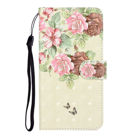 Калъф с капак за Huawei P40, Wallet, butterfly, розов