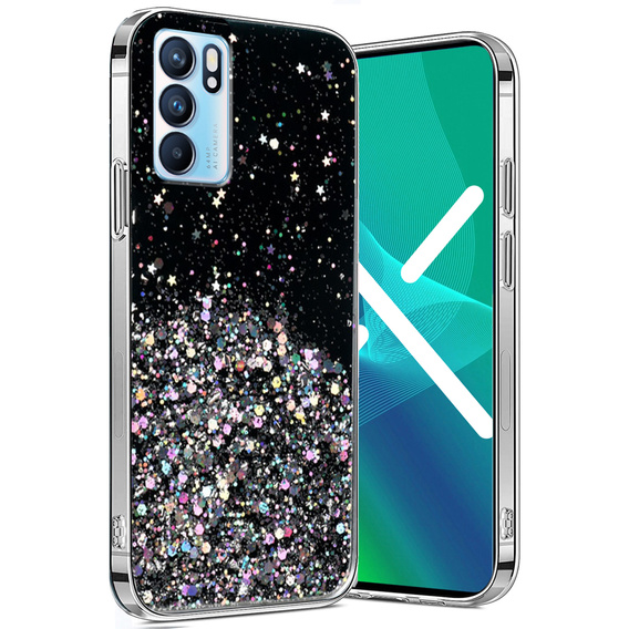 Калъфи за OPPO Reno 6 5G, Glittery, черен