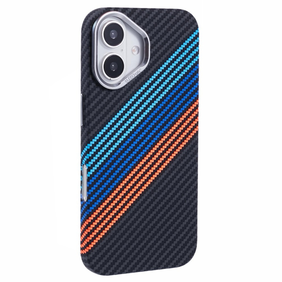 Калъфът за iPhone 16 Plus, Carbon Fiber MagSafe, тъмносин
