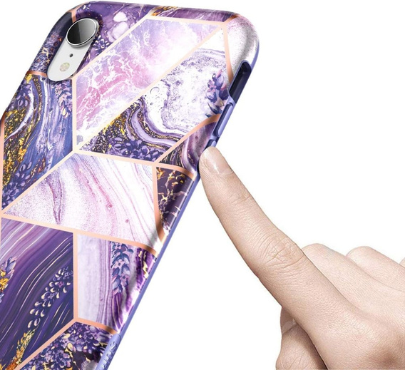 Калъфи за iPhone XR, Suritch Full Body Marble, лилав