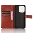 Калъф с капак за Xiaomi Redmi 13, Crazy Horse Wallet, кафяв