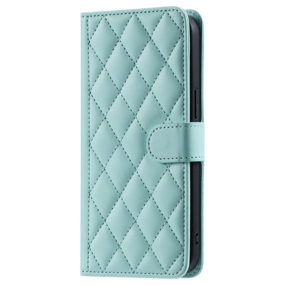 Калъф с капак за Samsung Galaxy S25, Rhombus Crossbody Leather, зелен