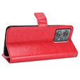 Калъф с капак за Motorola Edge 40 Neo, Crazy Horse Wallet, червен