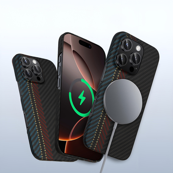 Калъфът iPhone 16 Pro, Aramid Fiber MagSafe, черен