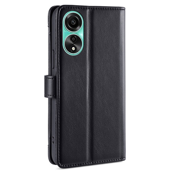 Калъф с капак за Oppo A78 4G, Wallet Zipper Pocket, черен