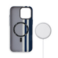 Калъфът за iPhone 14 Pro Max, Carbon Fiber MagSafe, син