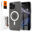 Калъфът MagSafe Spigen за iPhone 16 Pro, Ultra Hybrid, прозрачен / бял + 9H закалено стъкло