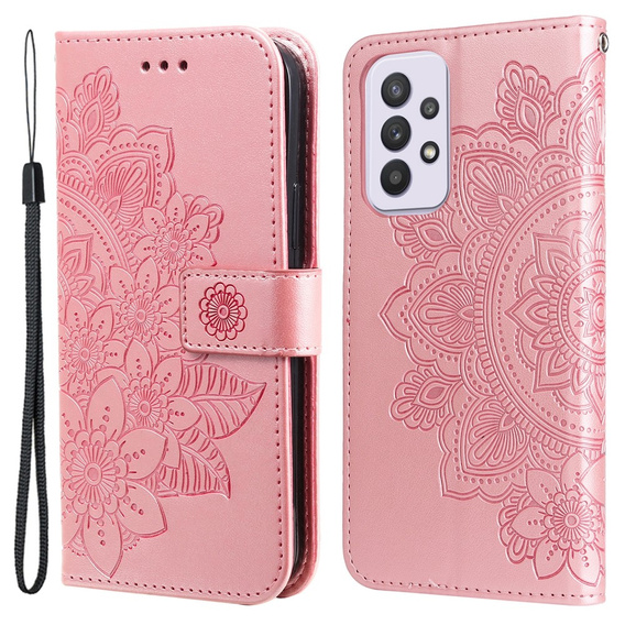 Калъф с капак за Samsung Galaxy A33 5G, Mandala Flower, розов rose gold