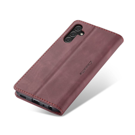 CASEME калъф за Samsung Galaxy A04S / A13 5G, Leather Wallet Case, червен