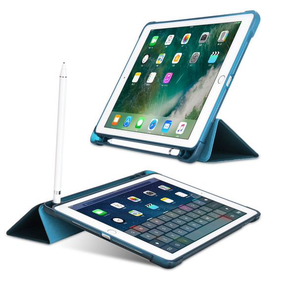 Калъф за iPad 9.7 2018 / 2017/ Air / Air 2, Smartcase с място за стилус, син